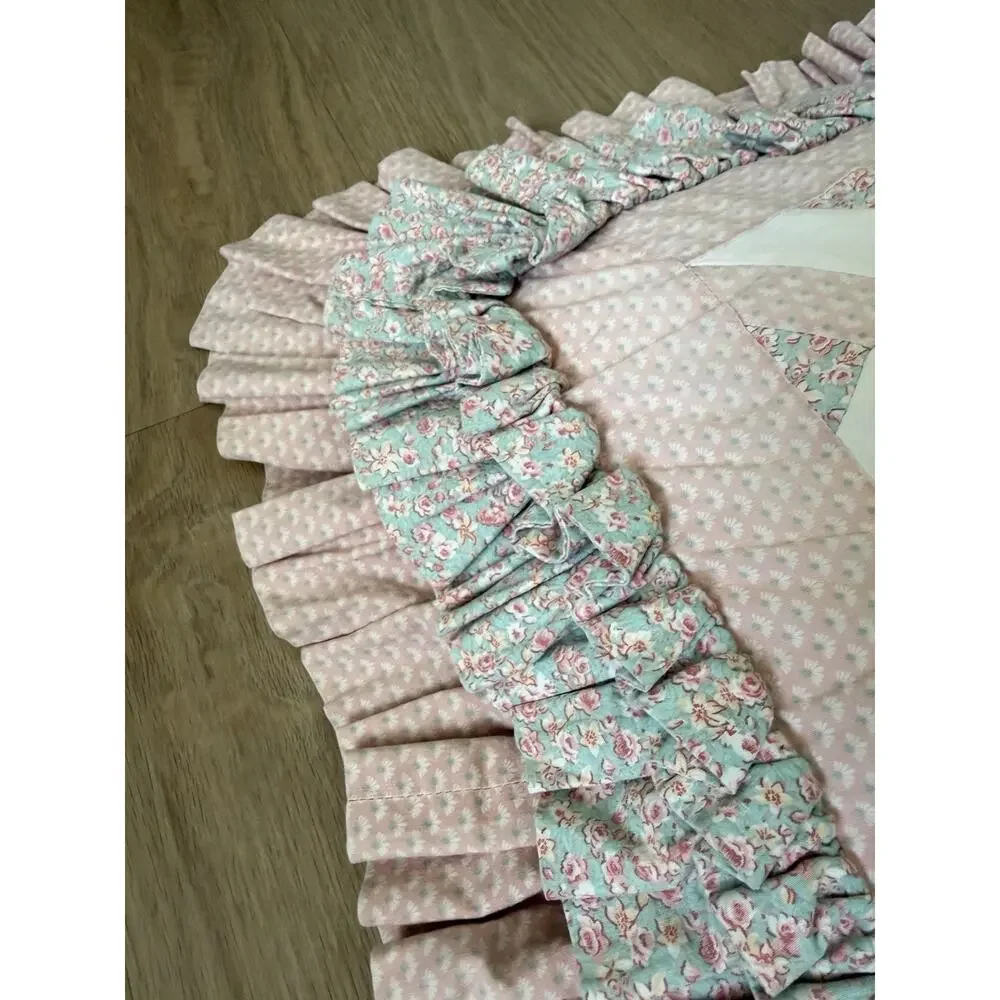 Vintage Handmade Quilt Quilted Patchwork Throw Pillow Cottagecore Granny Floral